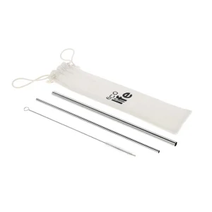 Ecolife Ανοξείδωτα Καλαμάκια 2τμχ με βουρτσάκι