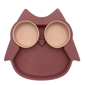dodo's land Ozzy the Owl Pink Me Up- Πιάτο σιλικόνης με βεντούζα και αποσπώμενα χωρίσματα