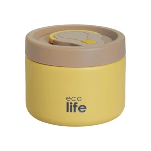 Ecolife Στρογγυλό Θερμός Φαγητού 650ml Κίτρινο