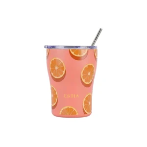 Estia Θερμός Coffee Mug Save The Aegean 350ml Orange Pop