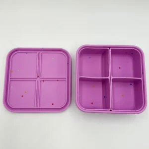 Dodos land FabFour Bento Box Φαγητοδοχείο Σιλικόνης με 4 Αποσπώμενα Χωρίσματα Starlight Pink