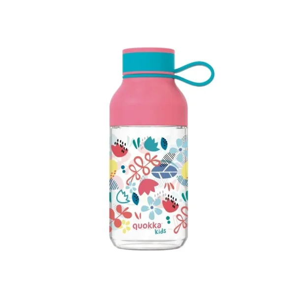 Quokka Παιδικό Μπουκάλι Ice με Λουράκι - Flowers 430ml